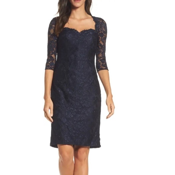 La Femme Lace Cocktail Short Formal Dress Gown - Picture 1 of 7